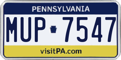 PA license plate MUP7547