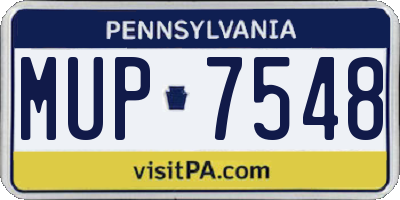 PA license plate MUP7548