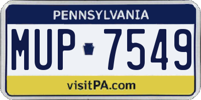 PA license plate MUP7549