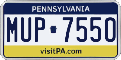 PA license plate MUP7550