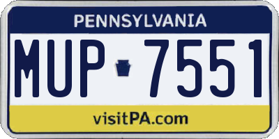 PA license plate MUP7551