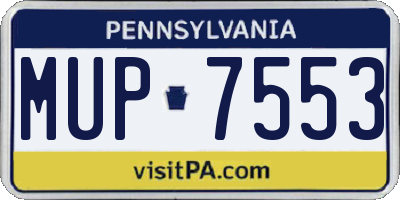 PA license plate MUP7553