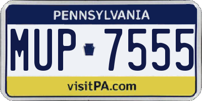 PA license plate MUP7555