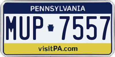 PA license plate MUP7557