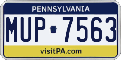 PA license plate MUP7563