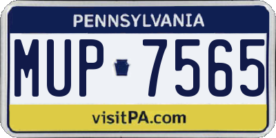 PA license plate MUP7565
