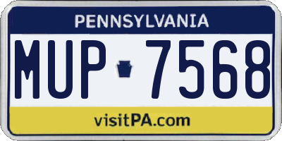 PA license plate MUP7568