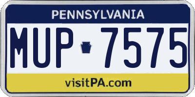 PA license plate MUP7575