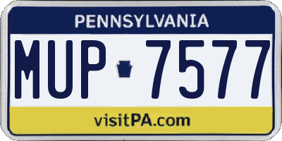 PA license plate MUP7577