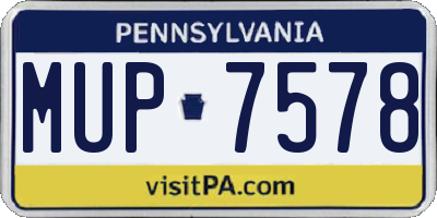 PA license plate MUP7578