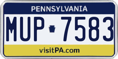 PA license plate MUP7583