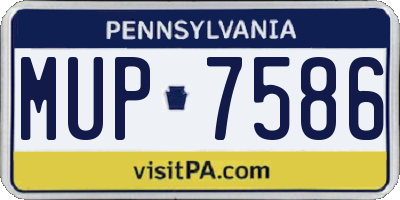 PA license plate MUP7586