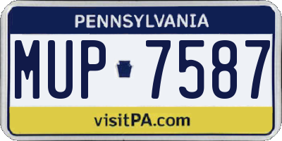 PA license plate MUP7587