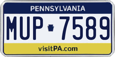 PA license plate MUP7589