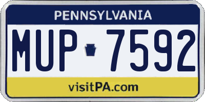 PA license plate MUP7592