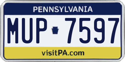 PA license plate MUP7597