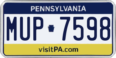 PA license plate MUP7598