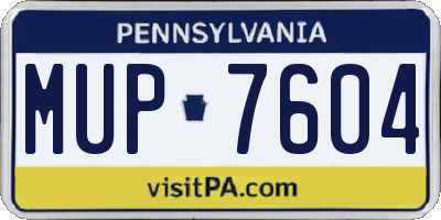 PA license plate MUP7604