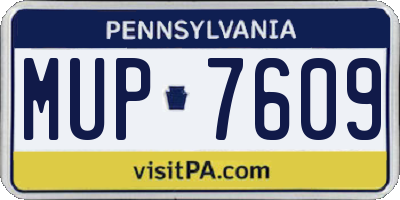 PA license plate MUP7609