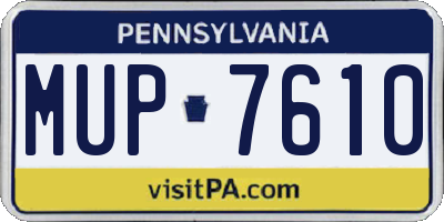 PA license plate MUP7610