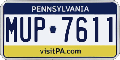 PA license plate MUP7611