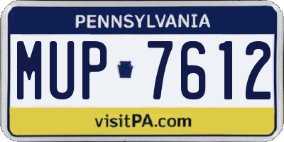 PA license plate MUP7612