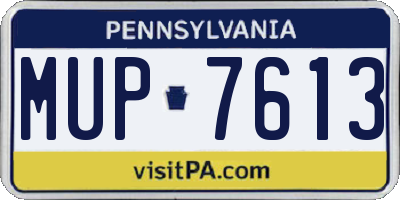 PA license plate MUP7613