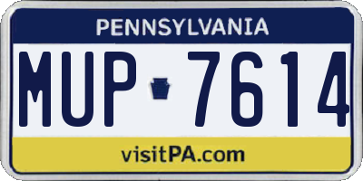 PA license plate MUP7614