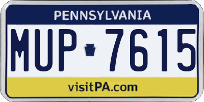 PA license plate MUP7615