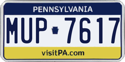 PA license plate MUP7617
