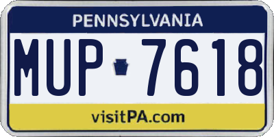 PA license plate MUP7618