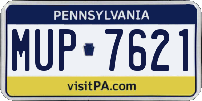 PA license plate MUP7621