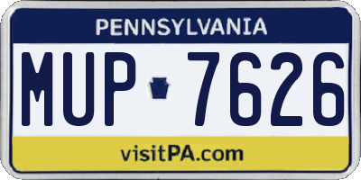 PA license plate MUP7626