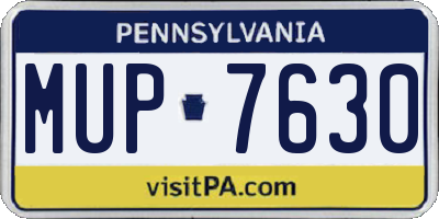 PA license plate MUP7630