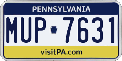 PA license plate MUP7631