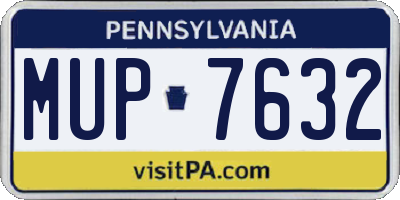 PA license plate MUP7632