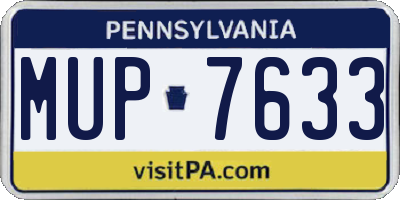 PA license plate MUP7633
