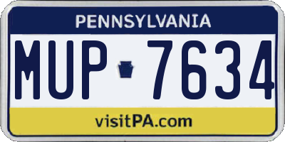 PA license plate MUP7634