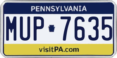 PA license plate MUP7635