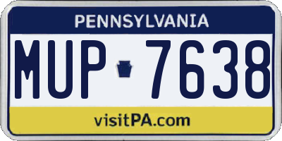 PA license plate MUP7638
