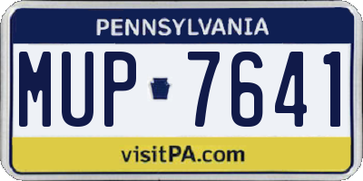 PA license plate MUP7641