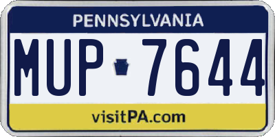 PA license plate MUP7644