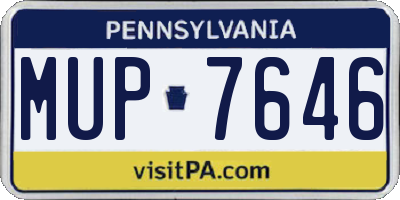 PA license plate MUP7646