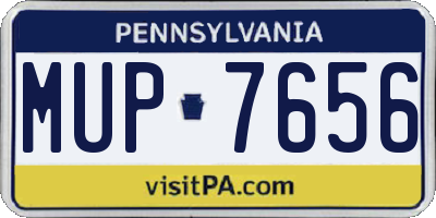 PA license plate MUP7656