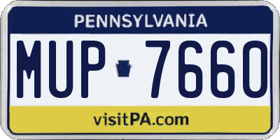 PA license plate MUP7660