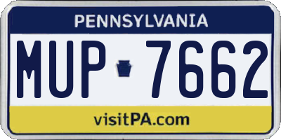 PA license plate MUP7662