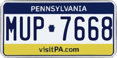 PA license plate MUP7668