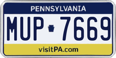 PA license plate MUP7669
