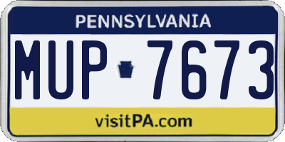 PA license plate MUP7673