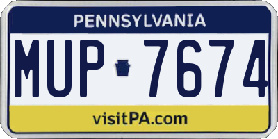 PA license plate MUP7674